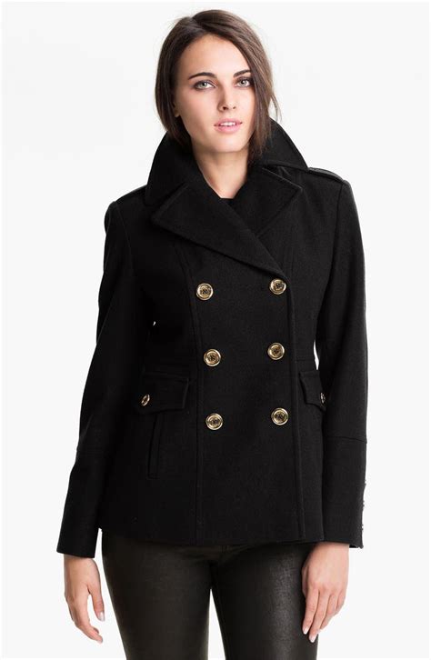 michael michael kors women's double-breasted peacoat coat|Michael Kors double breasted peacoat.